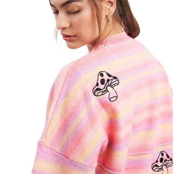 SPIRIT JERSEY Psychedelic Mushrooms Crew Neck Pullover Sweater Large Unisex - Picture 14 of 14